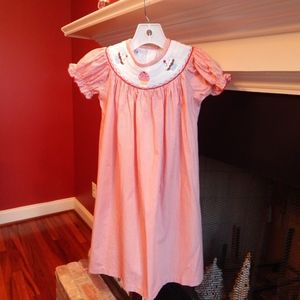 Marmellata Red/White Smocked Cup Cake Dress